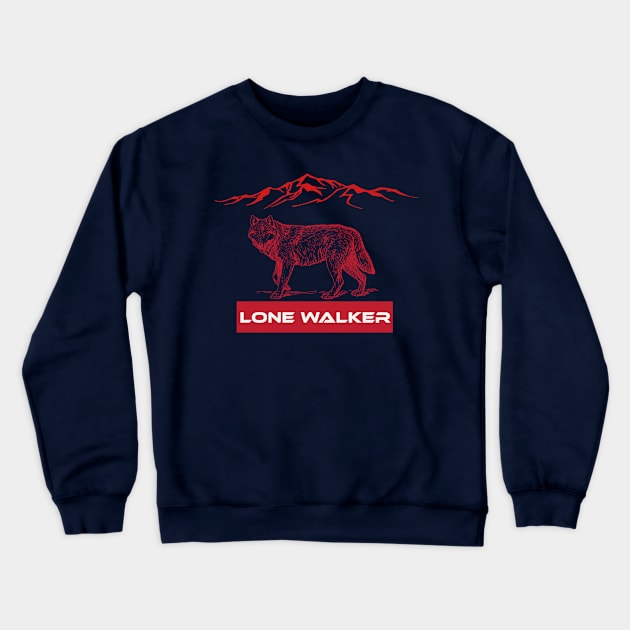 Lone walker wolf Crewneck Sweatshirt by Wolf Clothing Co